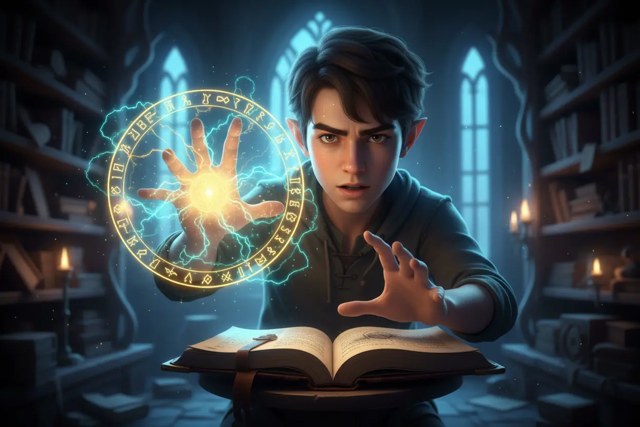 Callum usando magia em The Dragon Prince